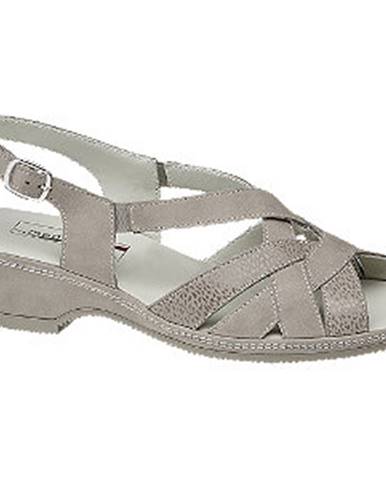 Svetlosivé kožené komfortné sandále Medicus