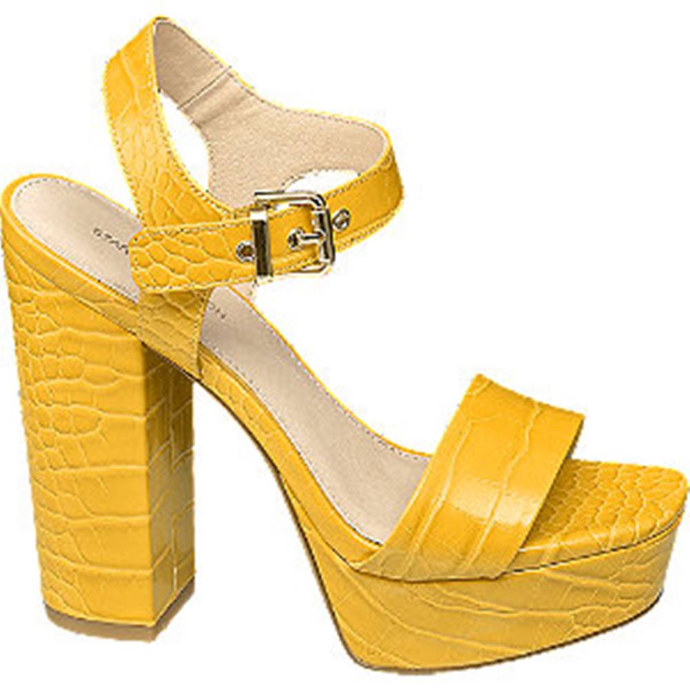 Žlté sandále na podpätku Ri...
