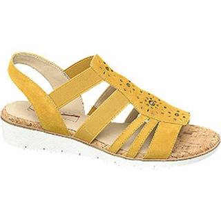 Žlté kožené komfortné sandále Medicus