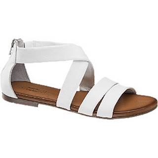 Biele kožené sandále 5th Avenue