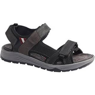 Sivo-čierne komfortné sandále