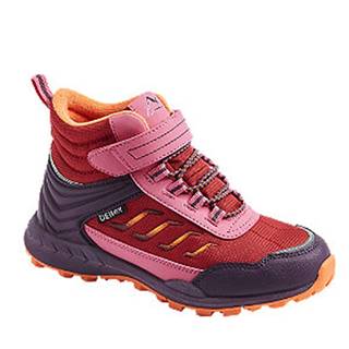 Červeno-fialová členková obuv na suchý zips s TEX membránou