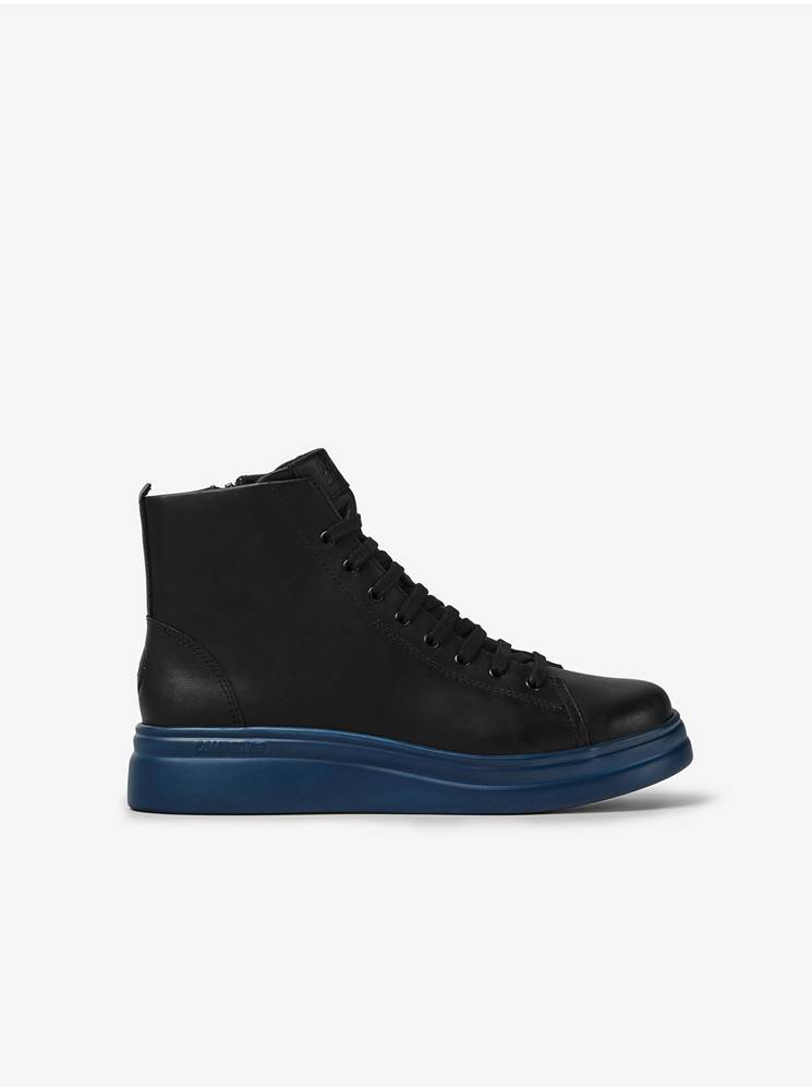 Camper Modro-čierne dámske členkové kožené topánky Camper Triton