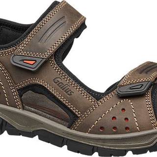 Tmavohnedé kožené komfortné sandále Gallus
